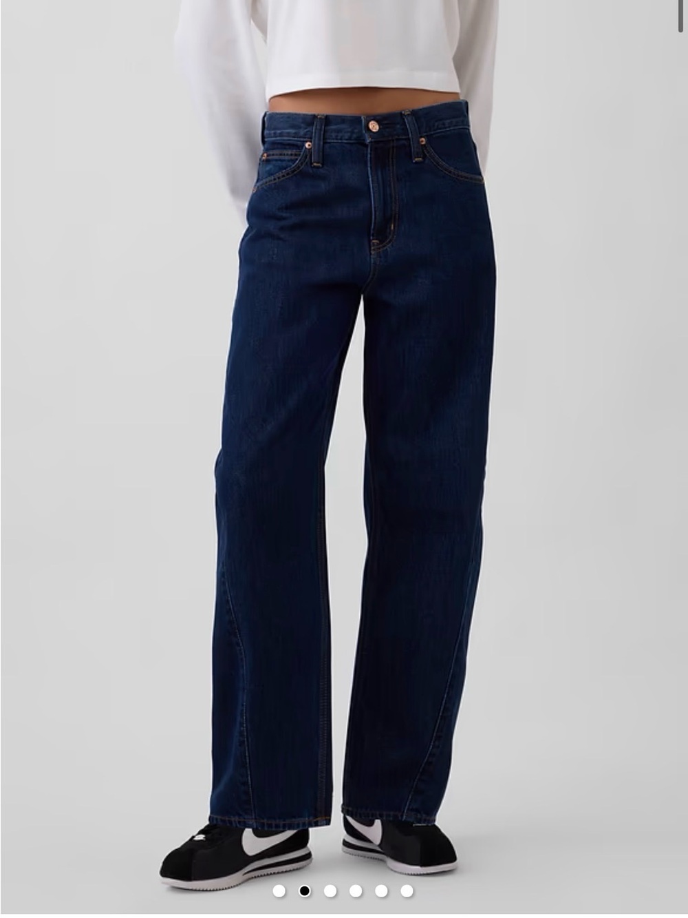 Gap Dark Wash Barrel Jeans (Tall)